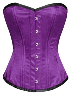 Authentic Steel Boned Purple Satin Overbust Corset